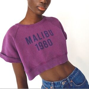 Zara Purple 'Malibu 1980' Crop Top